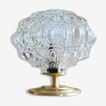 Lampe globe “godrons” ovale en verre