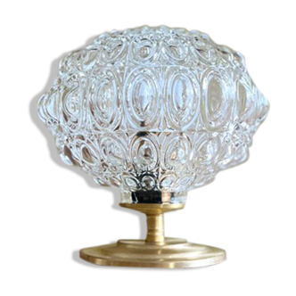 Lampe globe “godrons” ovale en verre