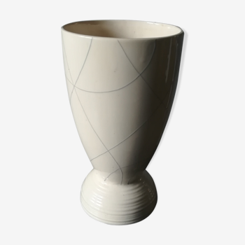 Ceramic vase, decoration, graphic, signed 1960