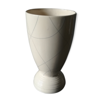 Ceramic vase, decoration, graphic, signed 1960