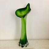 Vase feuille en verre doublé