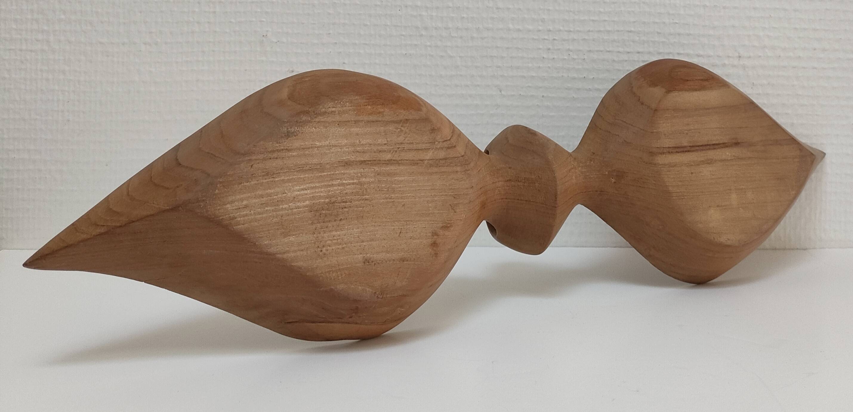 Vintage sculptural wooden pocket tray