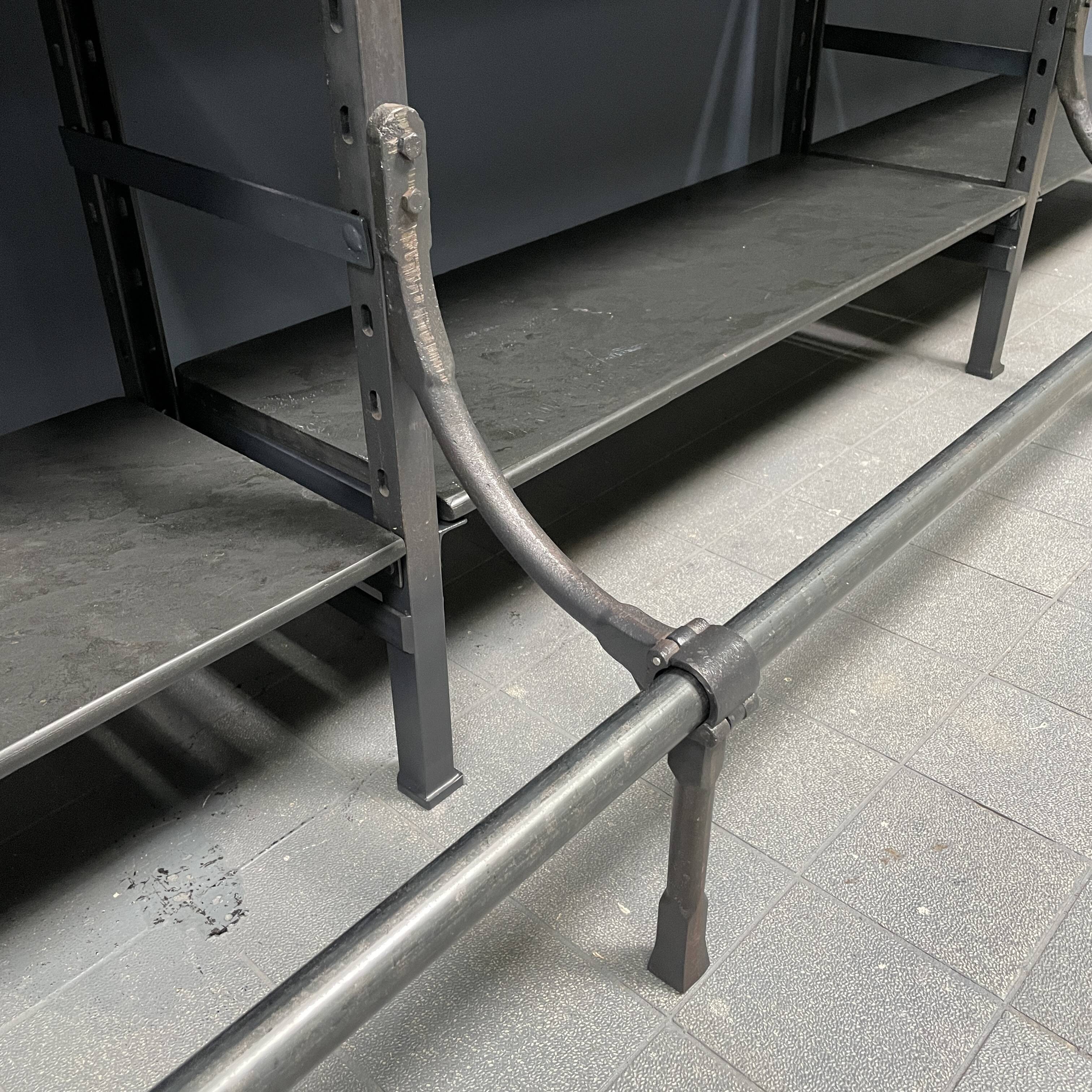 Industrial Iron Library Wall Shelving Cabinet