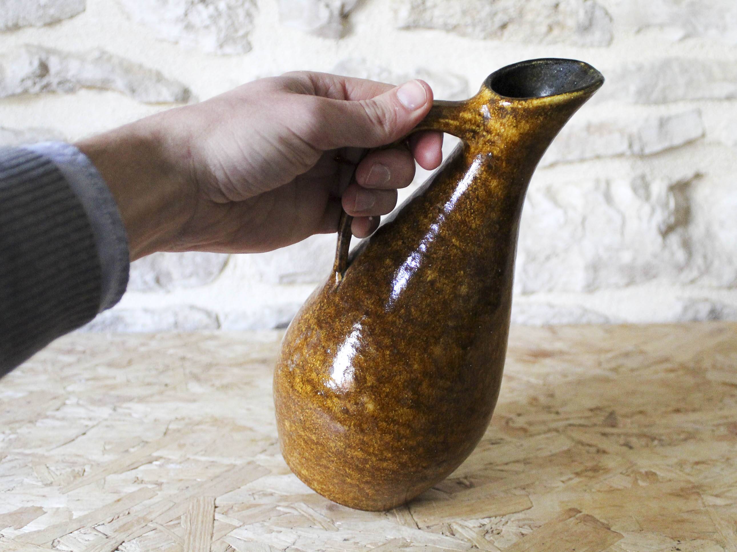 Accolay glazed ceramic pitcher