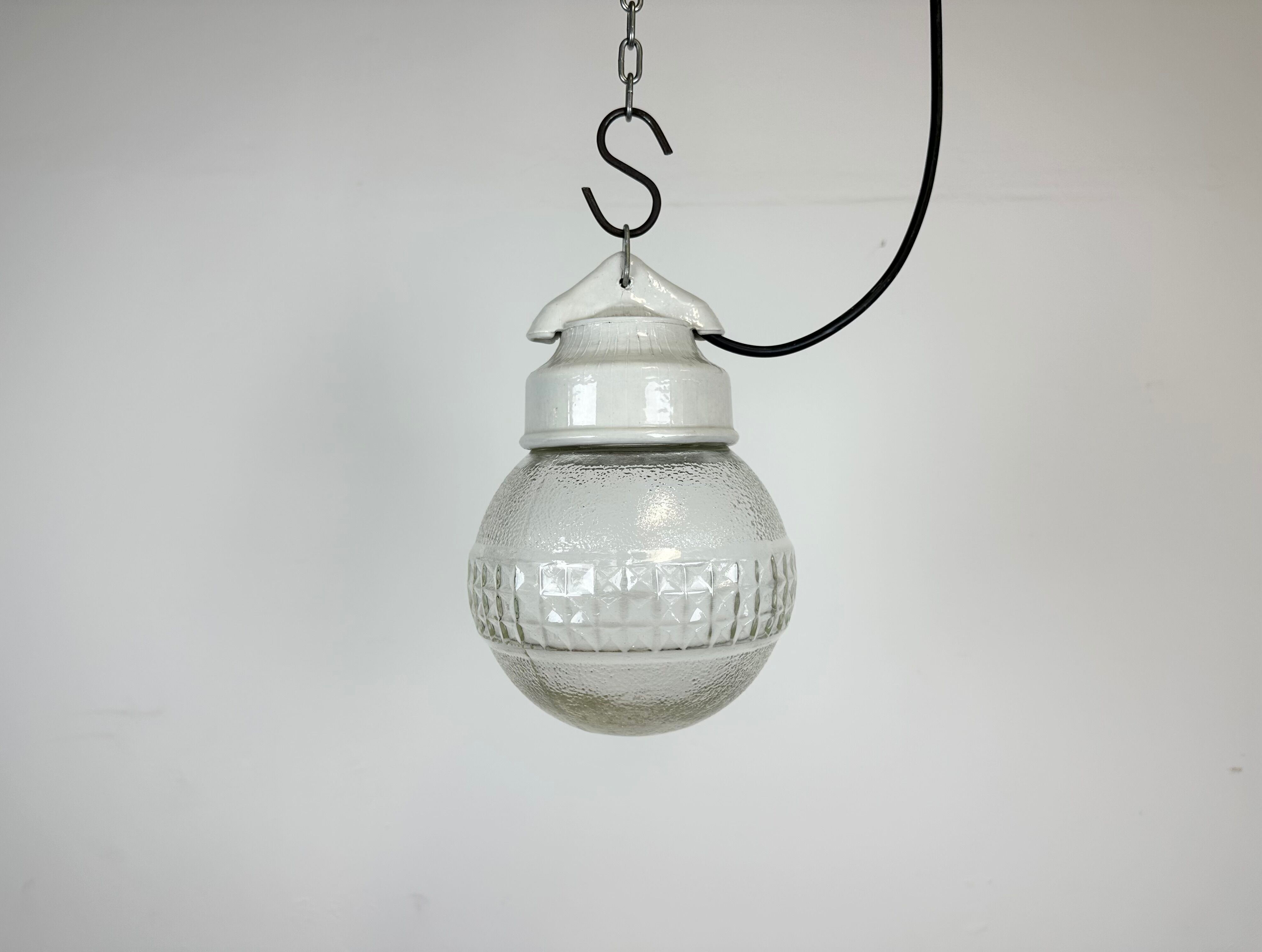 Vintage porcelain pendant light 1970s