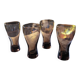 4 verres long drink en verre fumé 70s