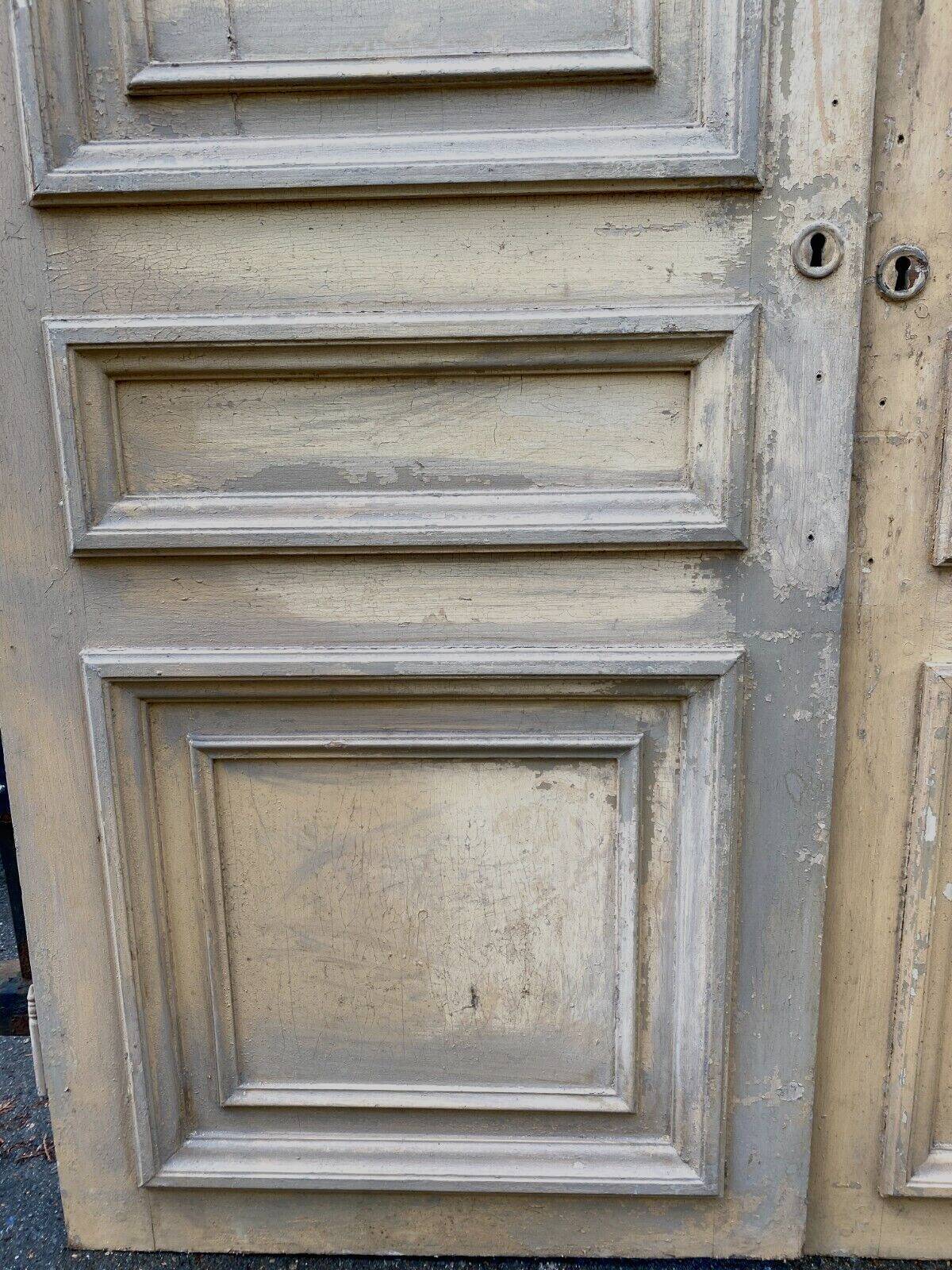 Suite of three single-sided doors in solid fir XIX century