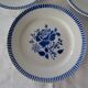 3 EVIAN flat plates old earthenware 482112 Luneville pink blue
