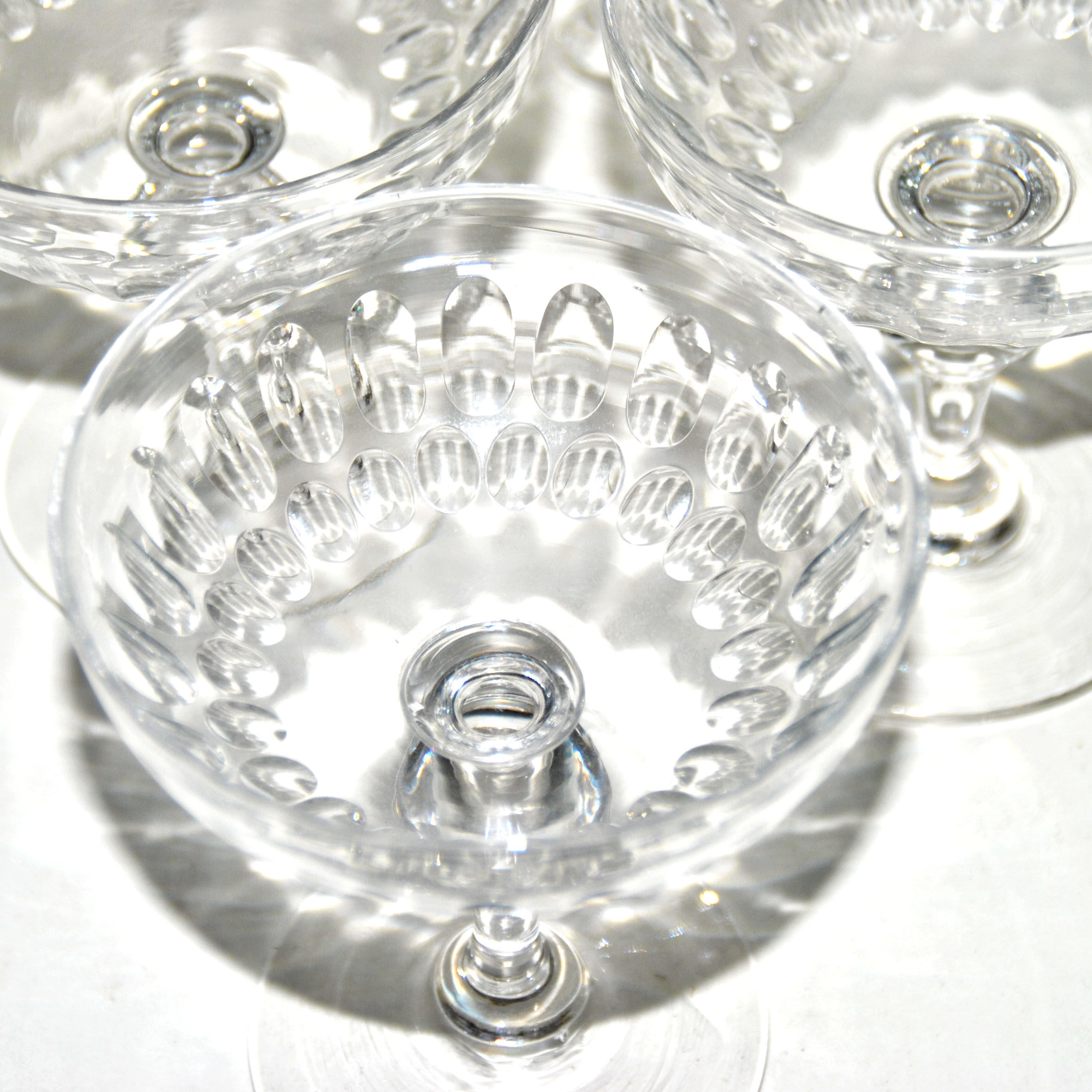 6 old champagne cups cristal cut from olives oves - Baccarat St Louis