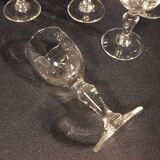 5 old blown glass liquor glasses