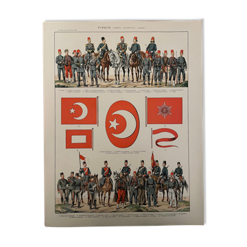Lithographie gravure sur la Turquie de 1897