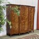 Louis XV style 3-door wardrobe in oak and rosewood - 1970s