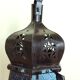 Blue hexagonal Moroccan lantern table lamp