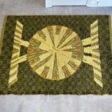 Grand tapis vert Mid Century Rya / moquette