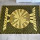 Large green Mid Century Rya rug / carpet