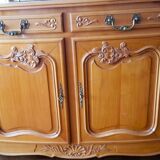 Solid cherry wood cabinet with 4 doors and 4 drawers (255/55cm H 105cm)