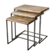 Lot of 3 metal and wood pull out tables