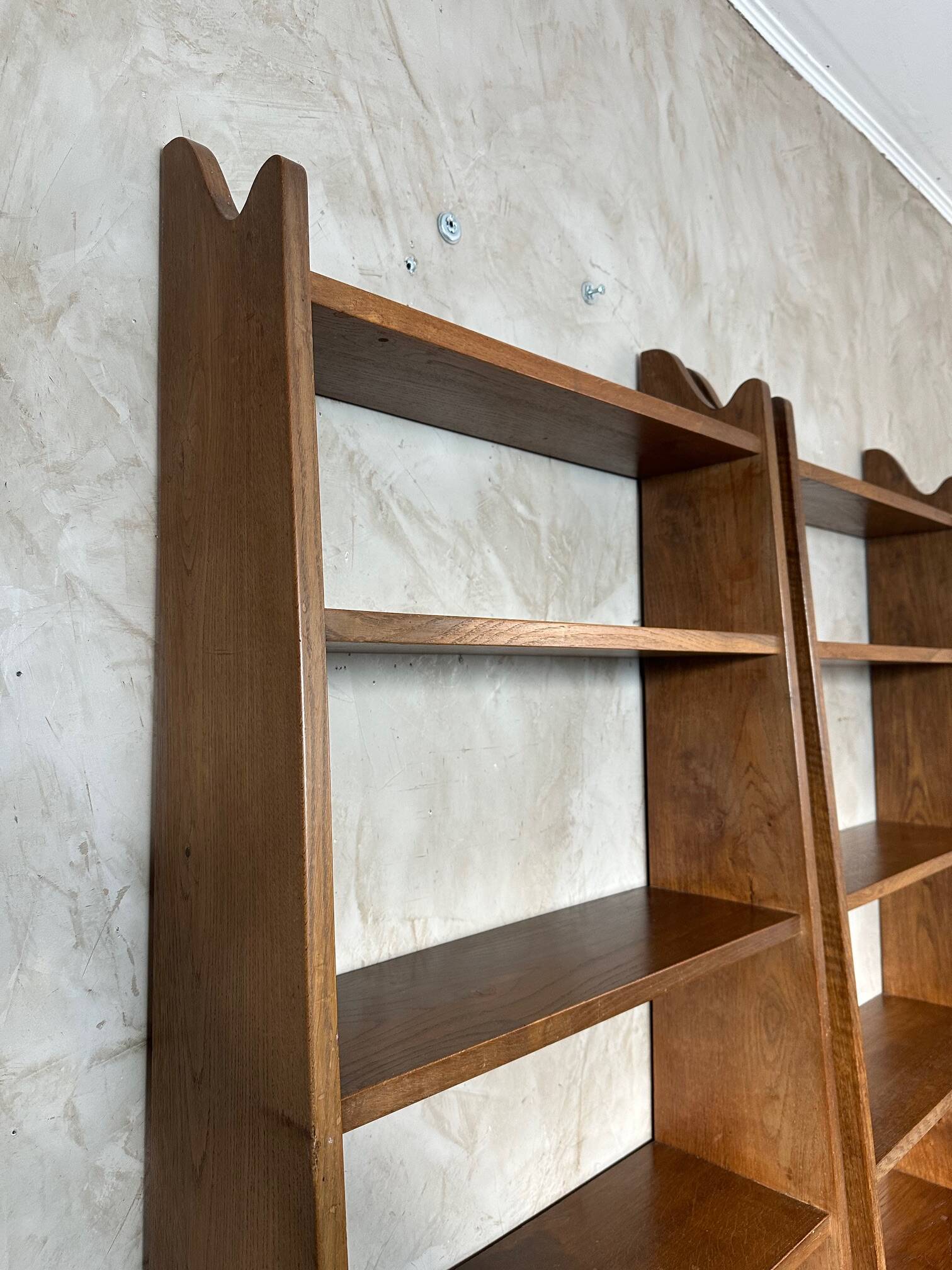 Pair of oak shelves