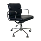 Eames ICF for Herman Miller black leather Soft Pad height adjustable Group chair