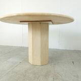 Round Italian travertine dining table 1970s