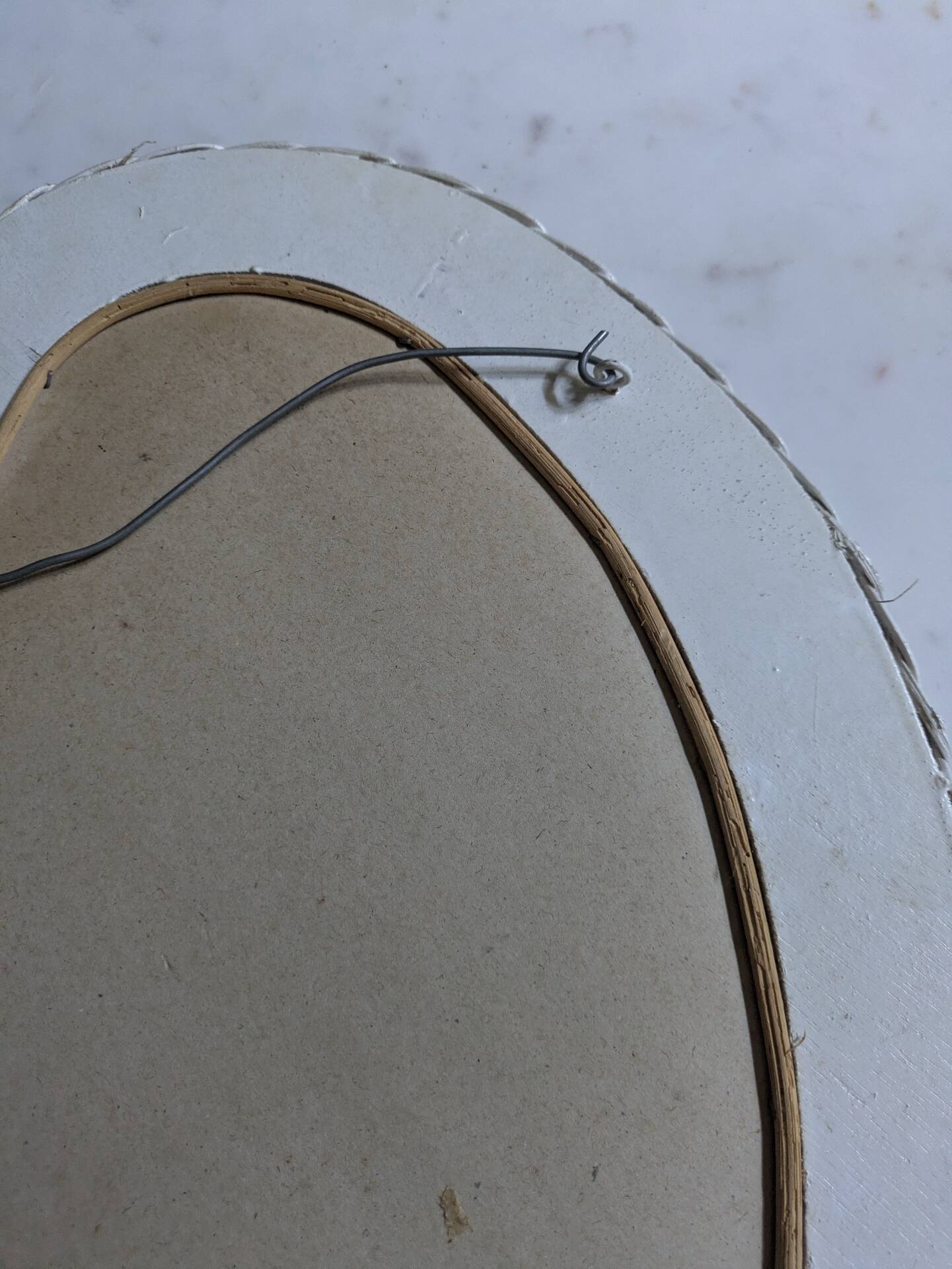 Vintage 80s rattan mirror