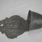 Antique 18th century pewter holy water font