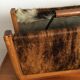 Review door from the 50s and 60s in wood and cowhide