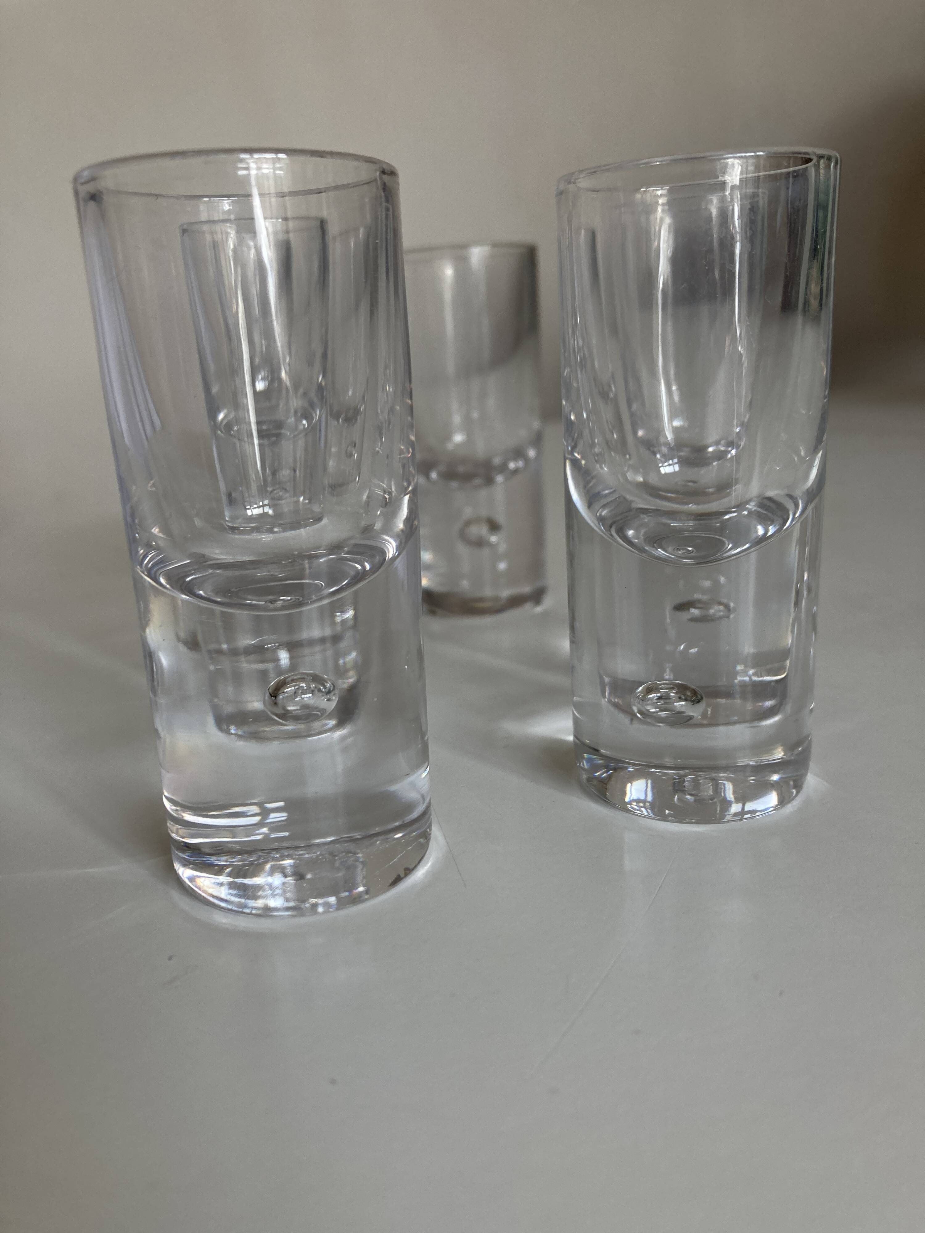 Set of 6 Scandinavian bubble foot vodka shots 1970