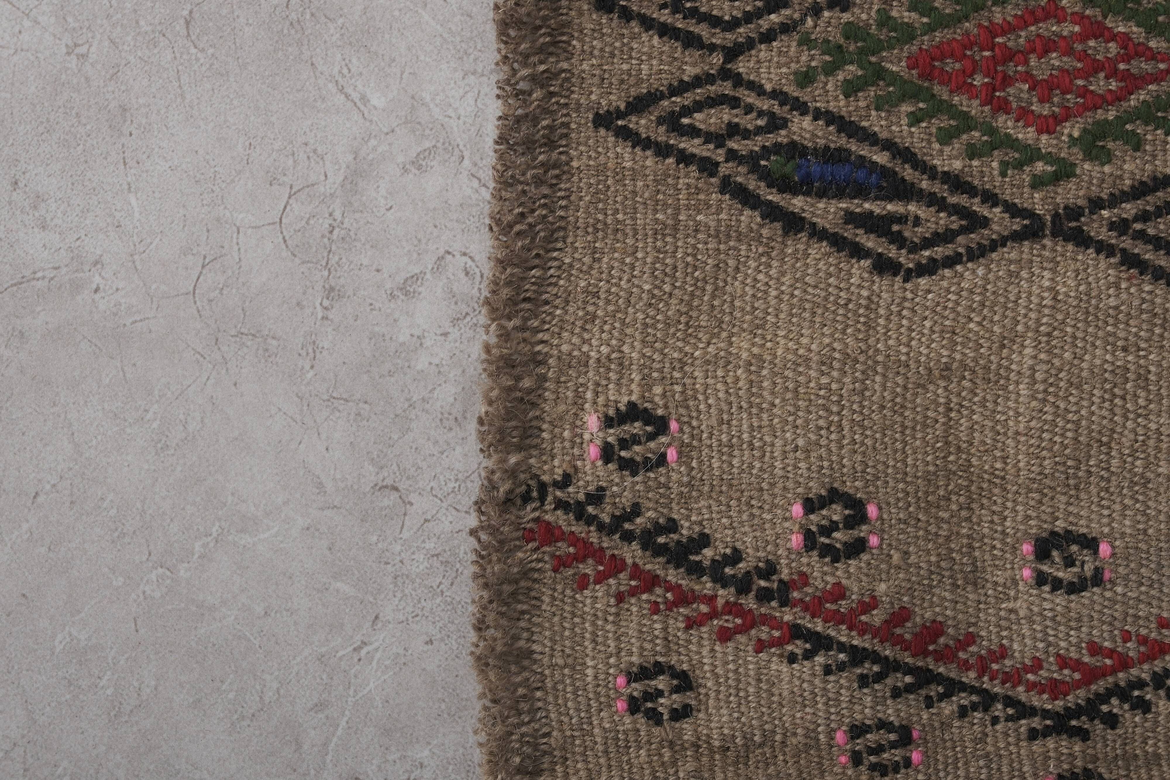 Vintage Turkish Oushak Handwoven Rug 55x376 cm