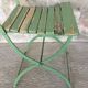 Pair of folding garden chairs with wooden slats - vintage 1950