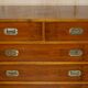 Vintage military campaign chest of drawers in burr yew wood.