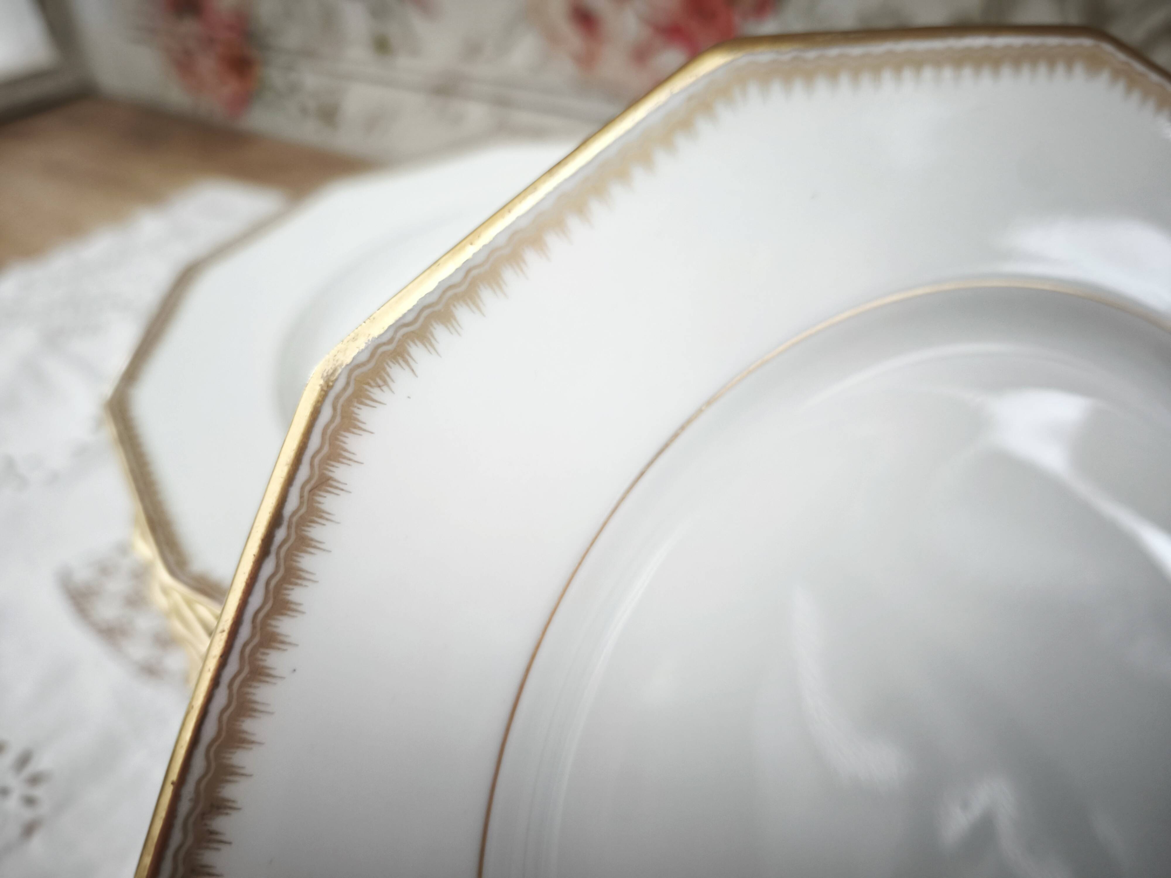 Set of 11 flat plates in Limoges porcelain by Maison Lanternier & C.
