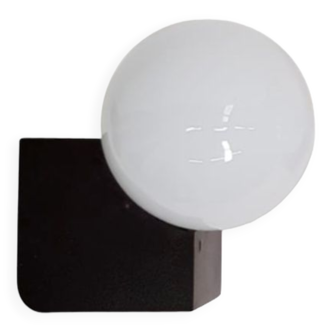Vintage wall lamp in opaline glass and plastic 1970s