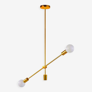 Chandelier ceiling light, golden-ac