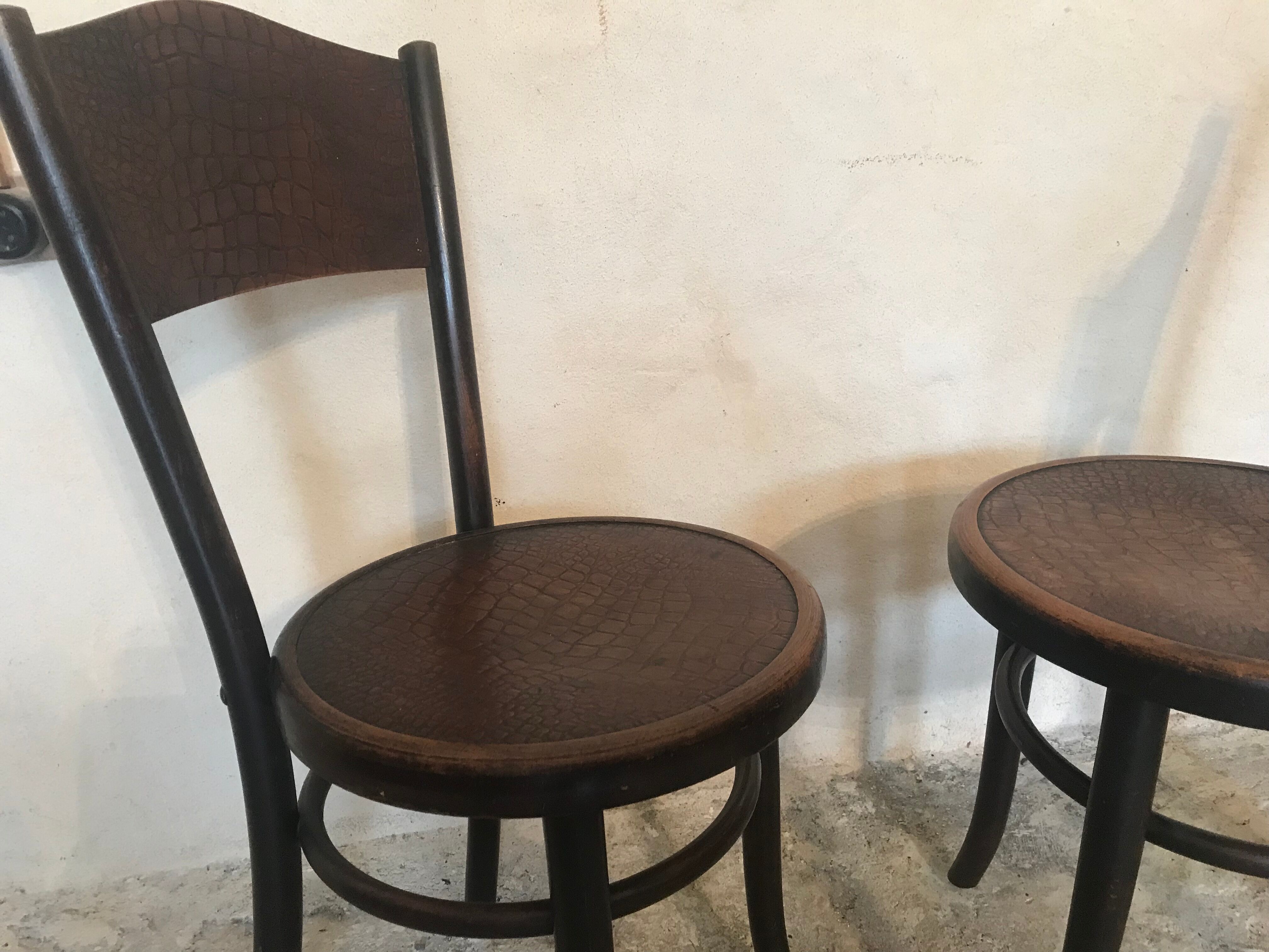 Paire de chaises bistrot vintage  Fischel 1900