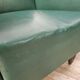 Pair of Art Decò armchairs in walnut and green leather, 1940