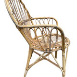 Fauteuil en rotin des années 60