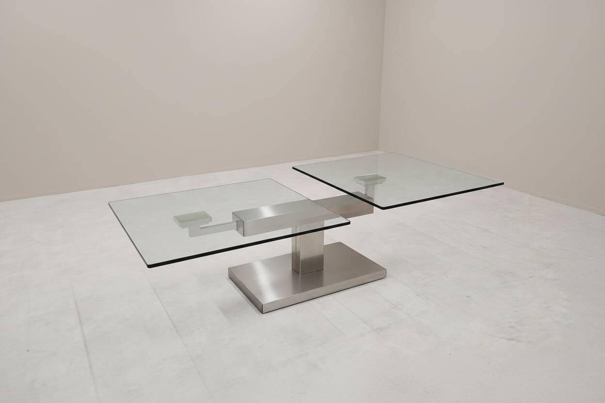 A '90s Coffetable - Glass and Stainless Steal