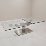 A '90s Coffetable - Glass and Stainless Steal