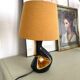 Vintage 50s black and gold ceramic lamp