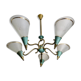 Lustre cônes vert et or 1950