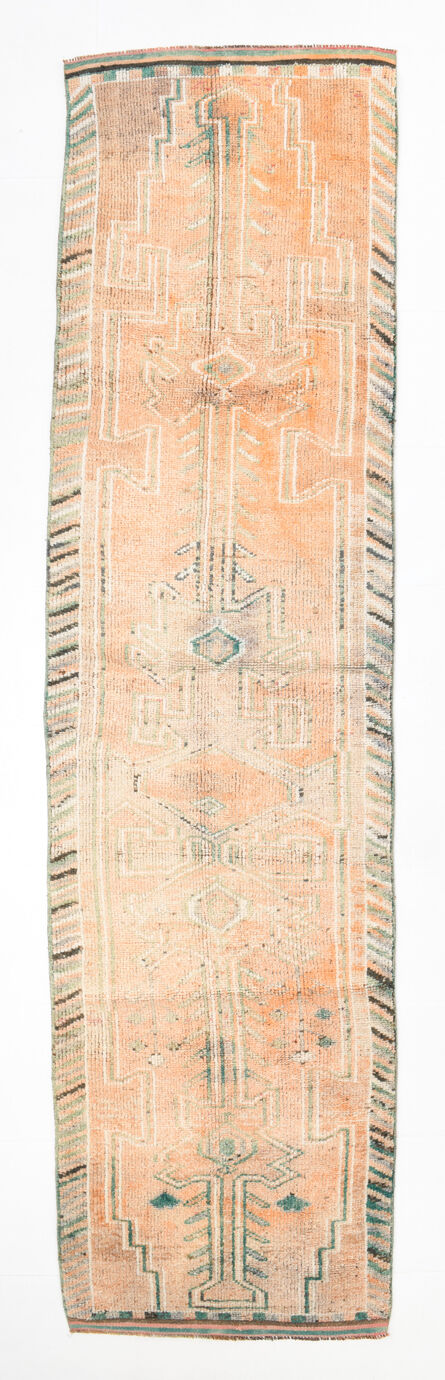 3x12 pale orange herki runner rug 99x380cm