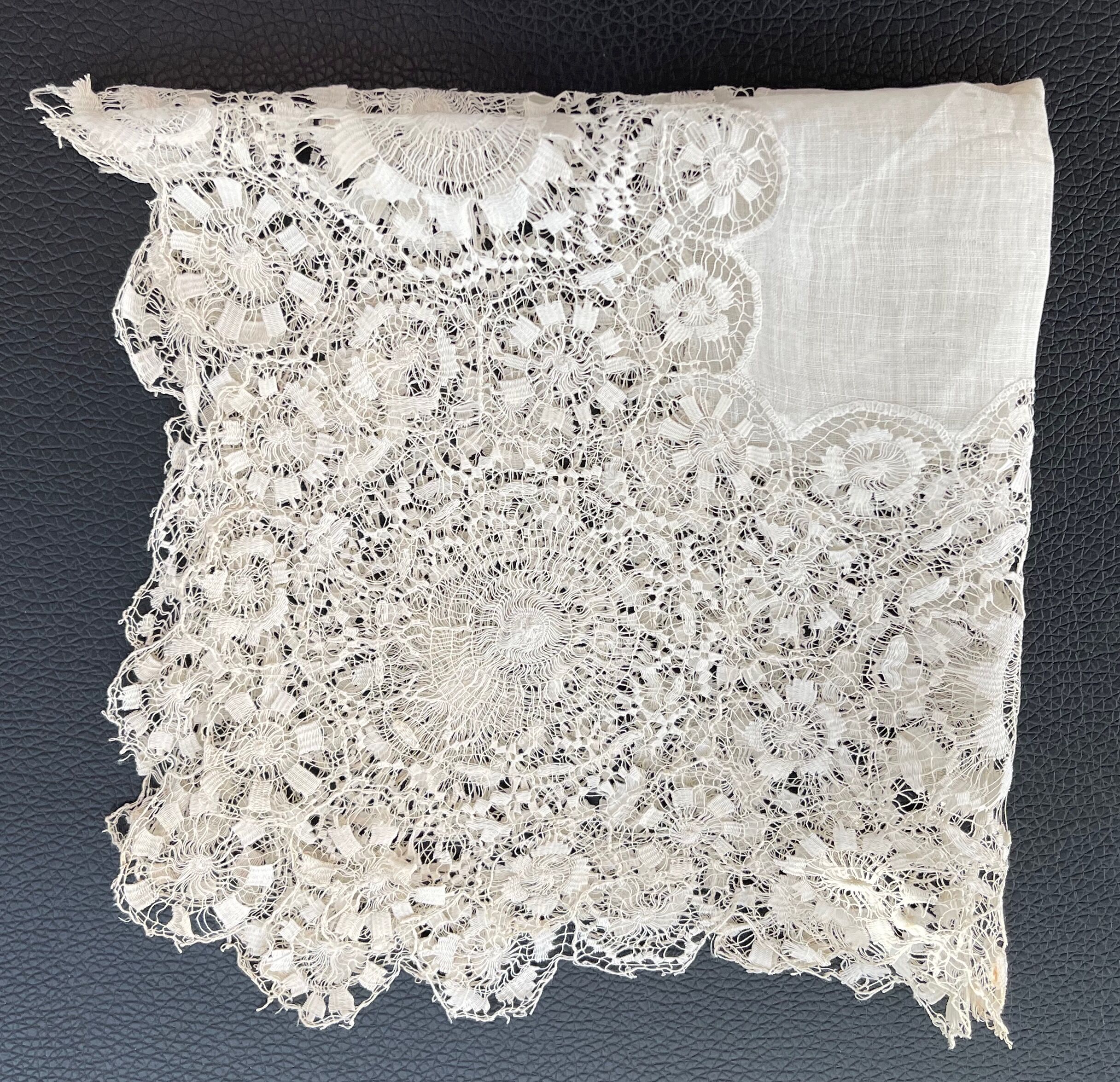 Set of 6 antique embroidered handkerchiefs
