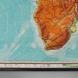 Large Educational Wall Chart or Map of Africa, Germany 1950s