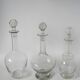 large wine carafe in chiseled glass and faceted stopper 1930
