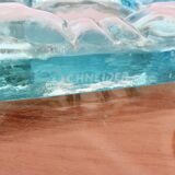 Ashtray signed Schneider France in blue crystal