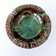 Empty Ashtray Pocket Cup Vintage Ceramic AC Pottery Blue Gradients