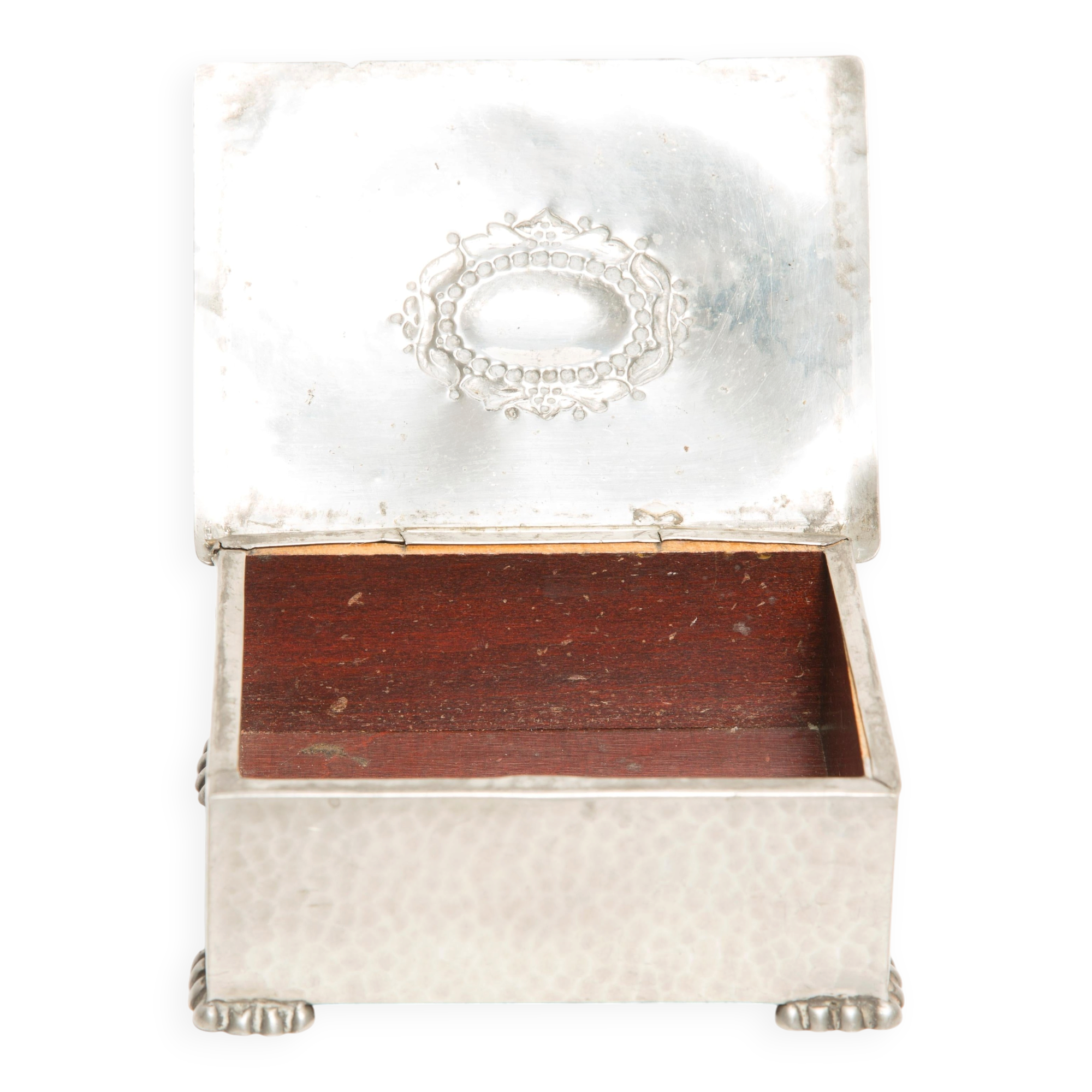 Mid-20th century silver box, cigarette or jewellery box, Italy, 1960s.