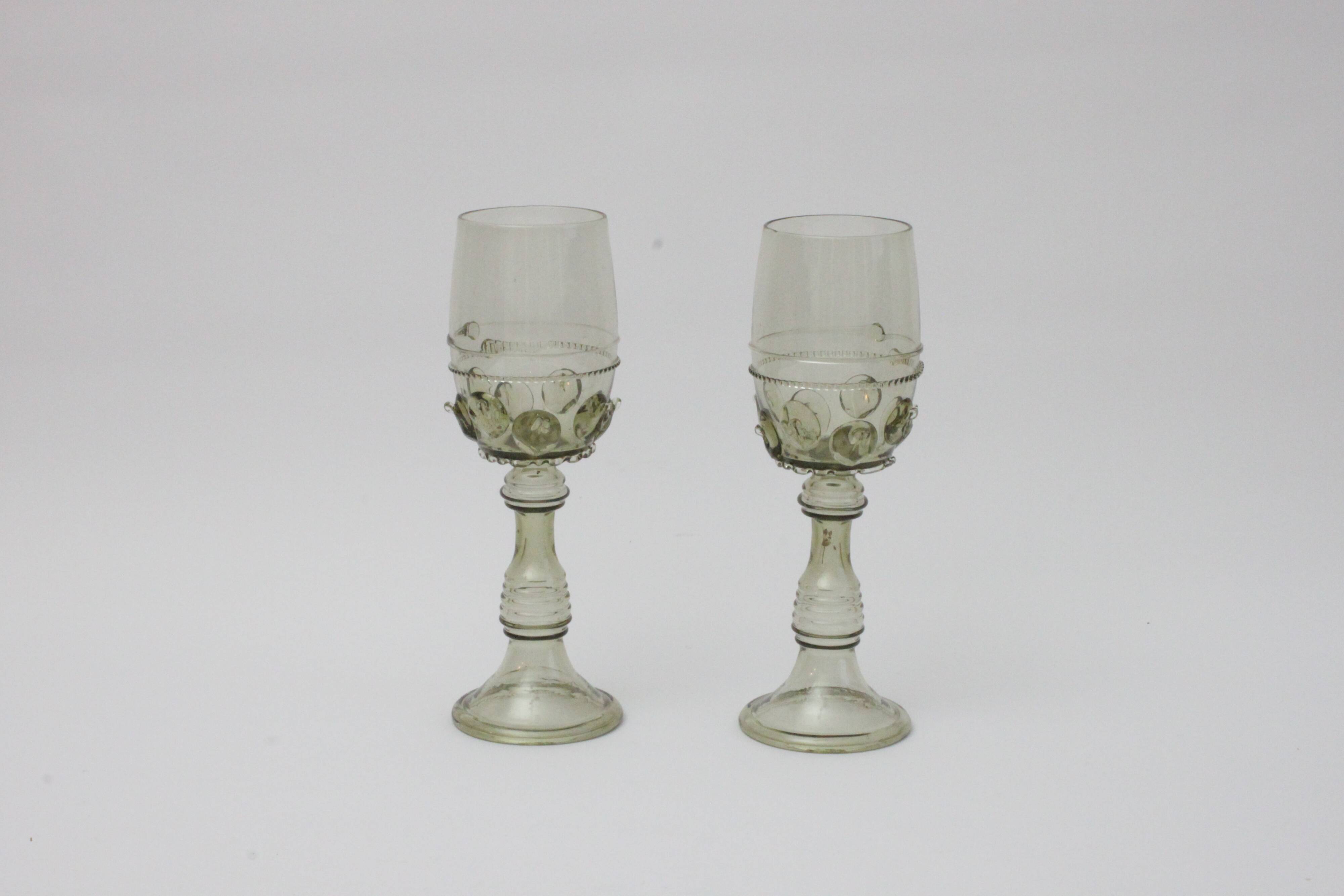Roemer wine glasses by Josed & Eva Flek, Novy Bor Czechoslovakia.