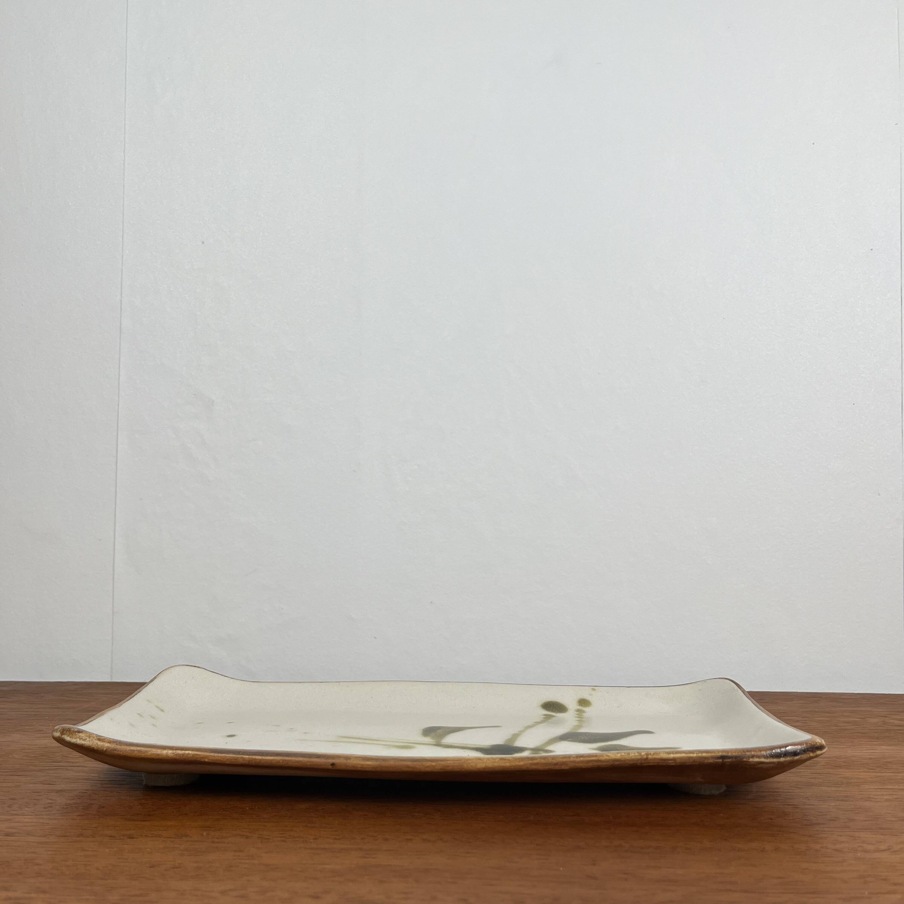 Rectangular dish "La Colombe", 1950/60, Madeleine Brault